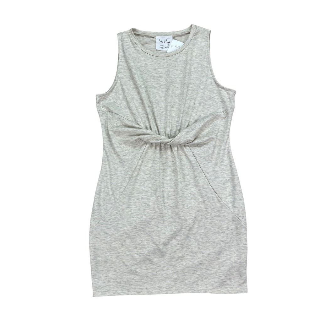 Sadie & Sage Heather Gray Knot Front Sleeveless Mini Nautical‎ Beach Normcore